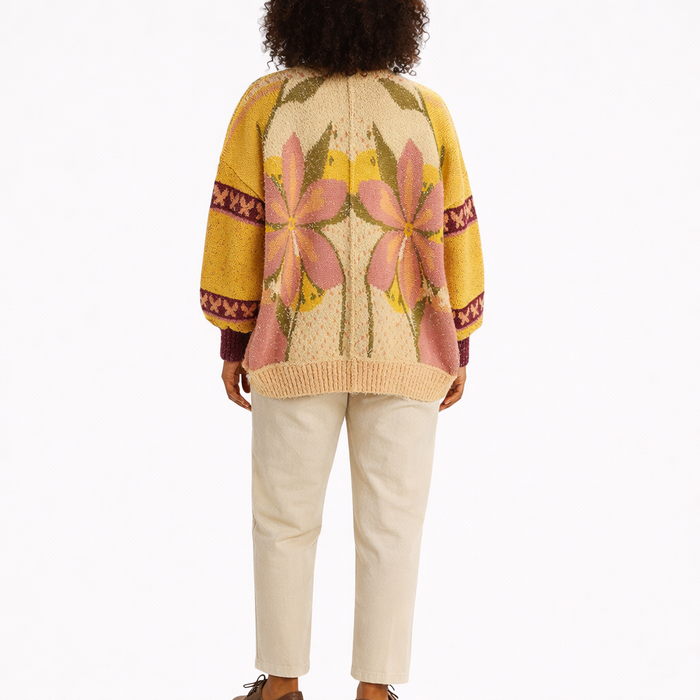 Casey | Cardigan in Maglia Floreale