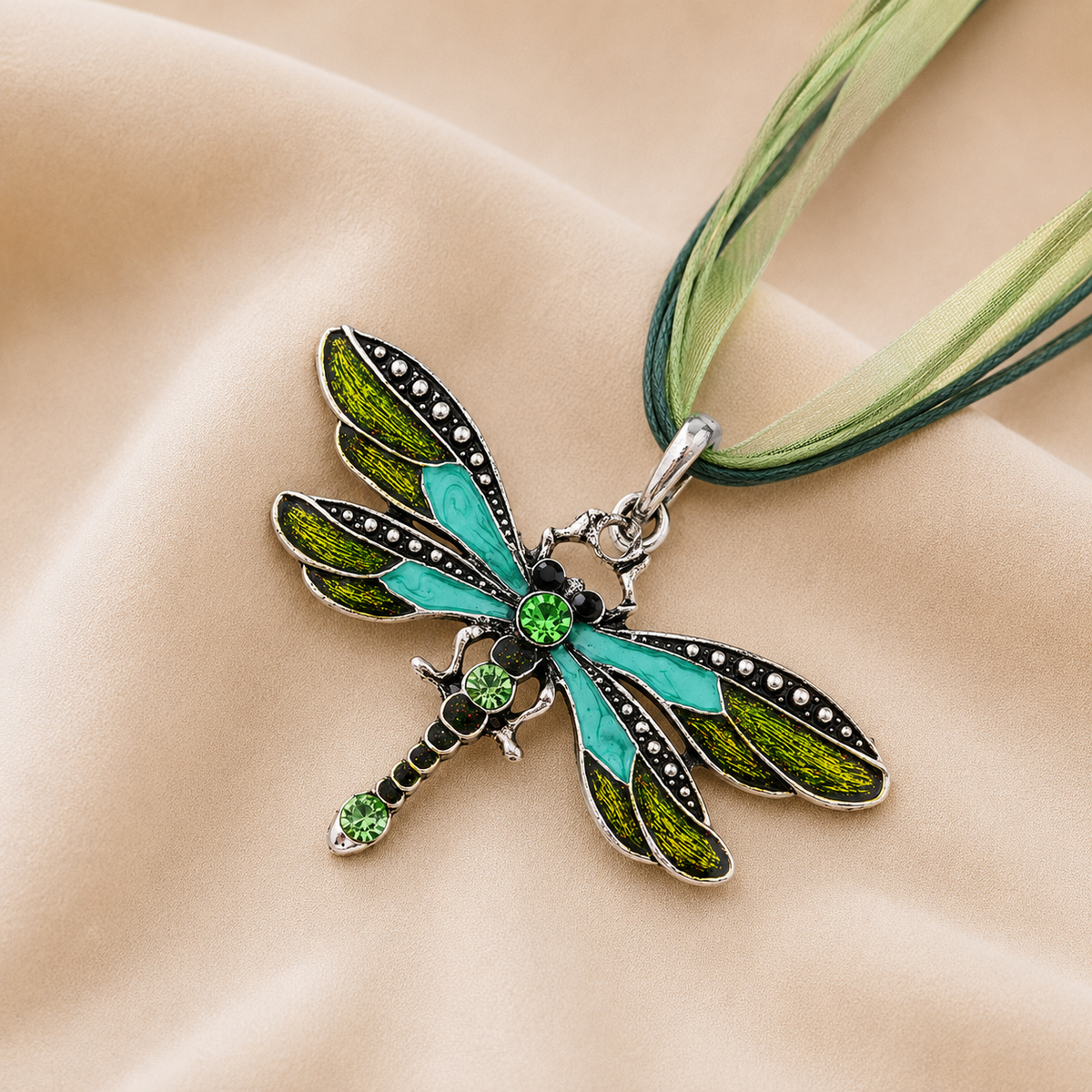 Collana con Ciondolo Libellula di Cristallo