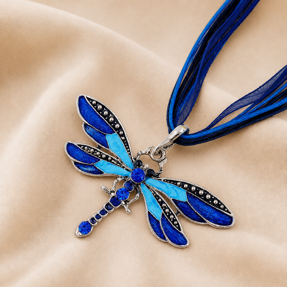 Collana con Ciondolo Libellula di Cristallo
