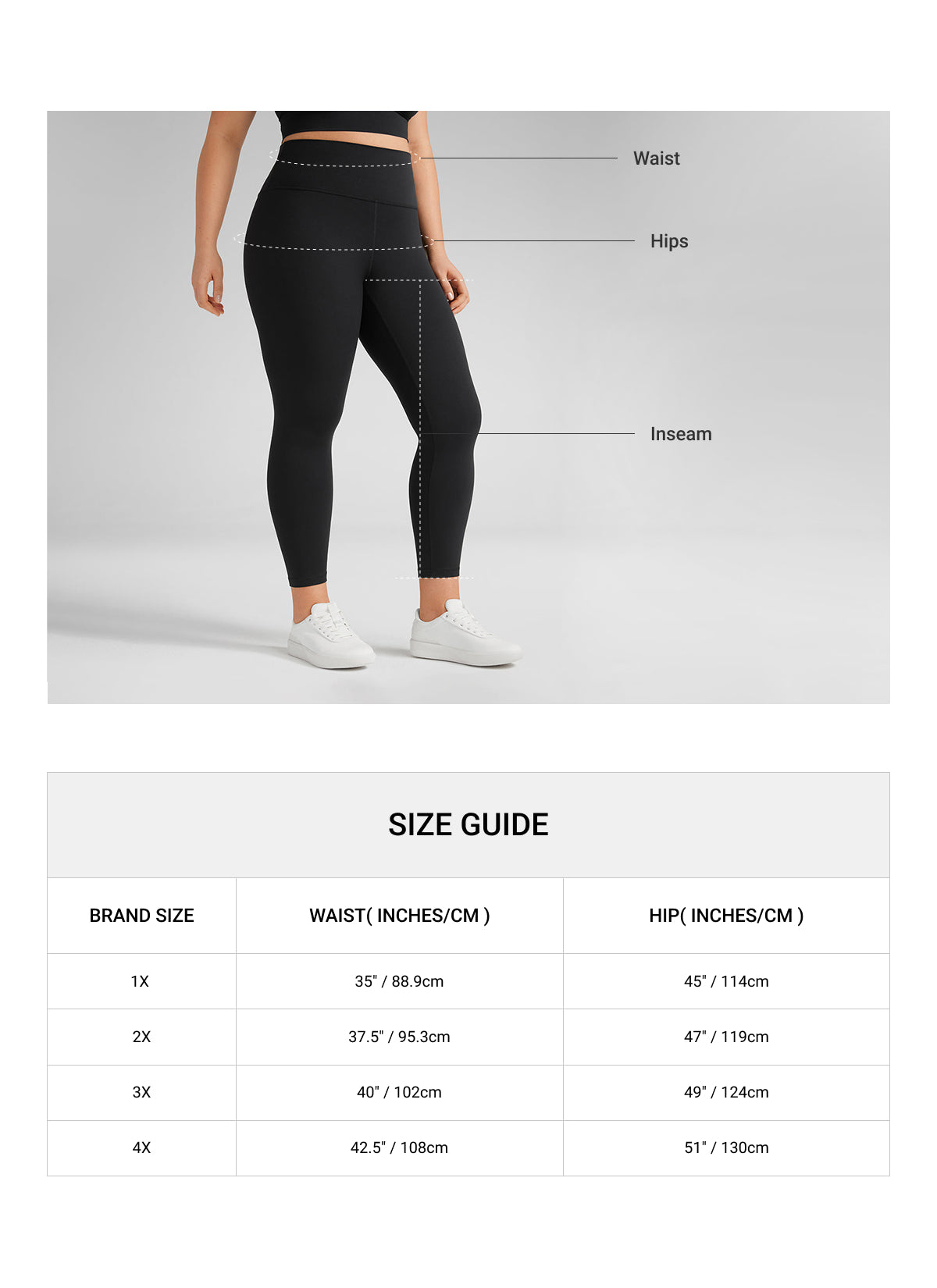 Leggings de Tiro Alto Tallas Grandes 64 cm