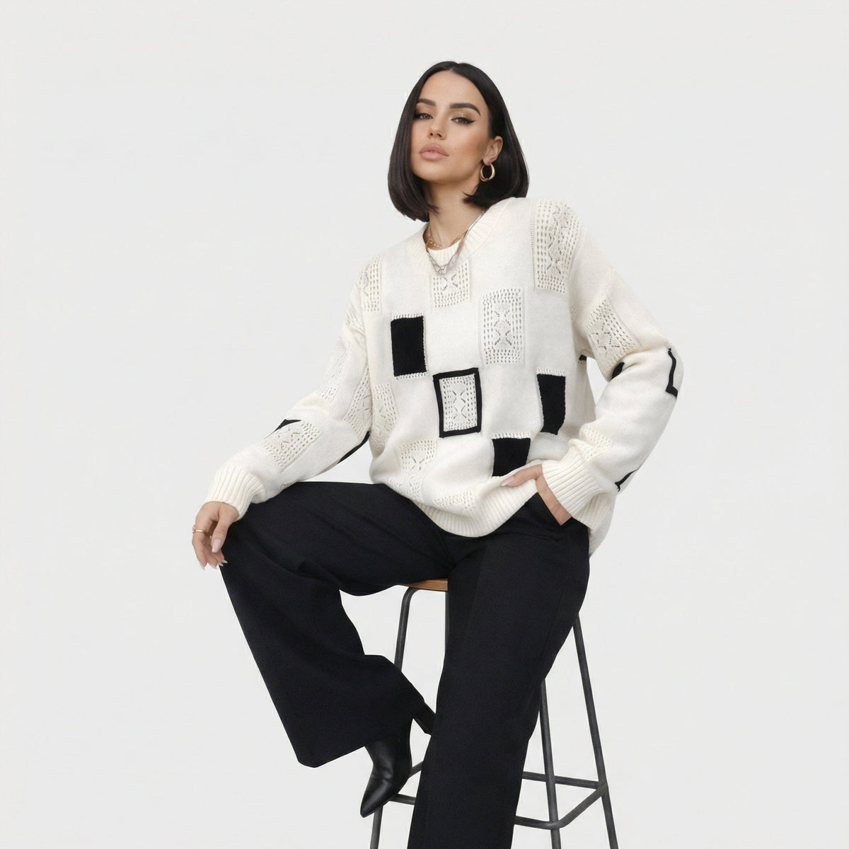 Alica | Maglione con Stampa Geometrica