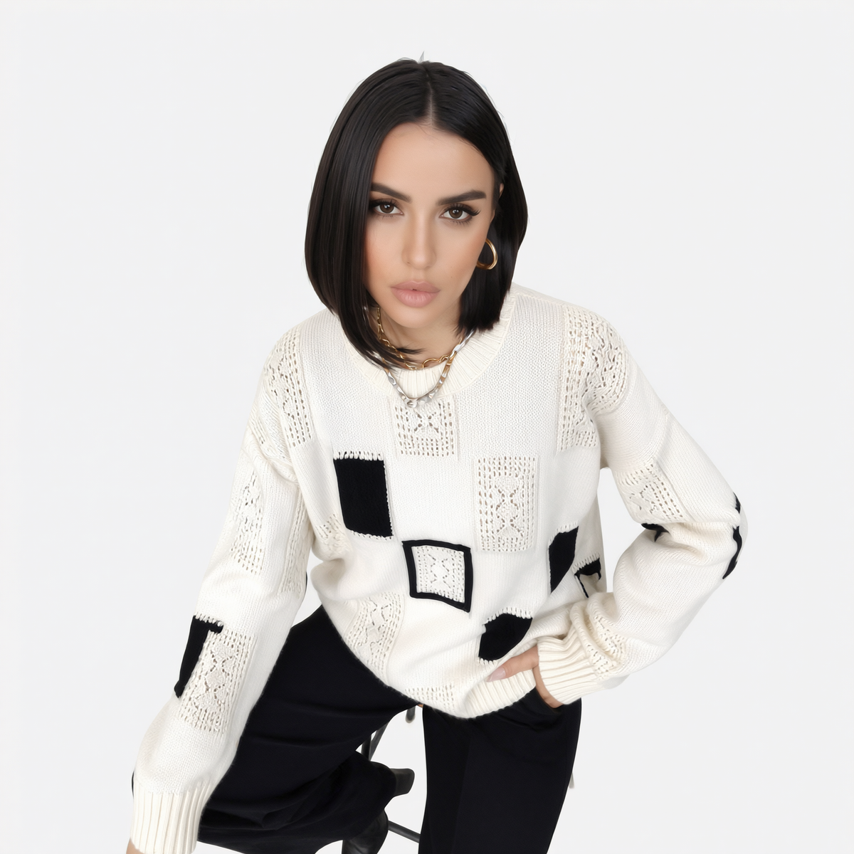 Alica | Maglione con Stampa Geometrica