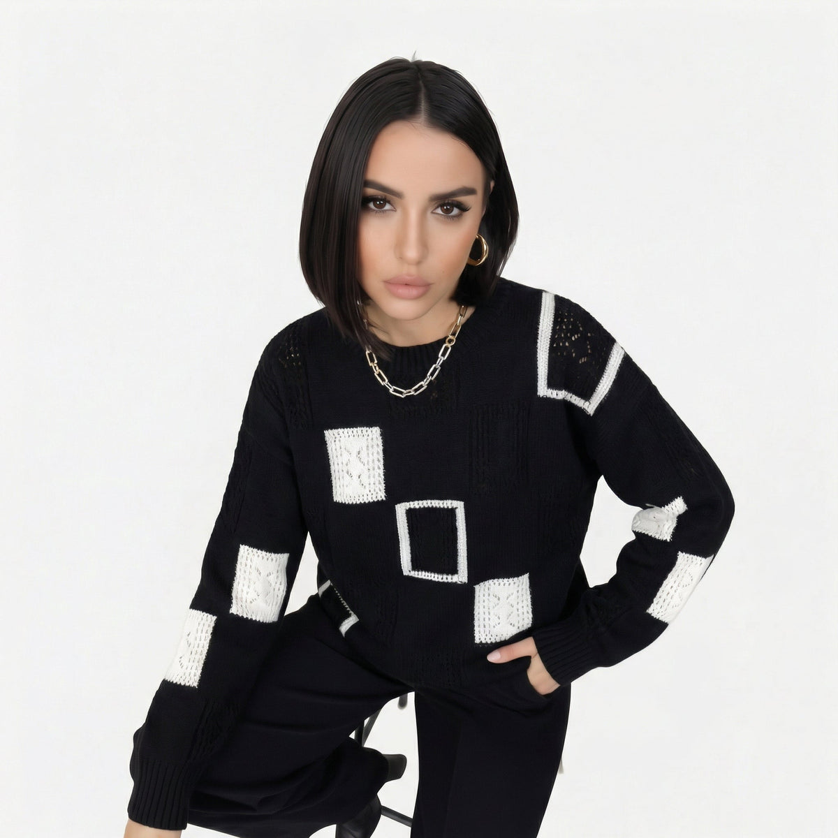 Alica | Maglione con Stampa Geometrica