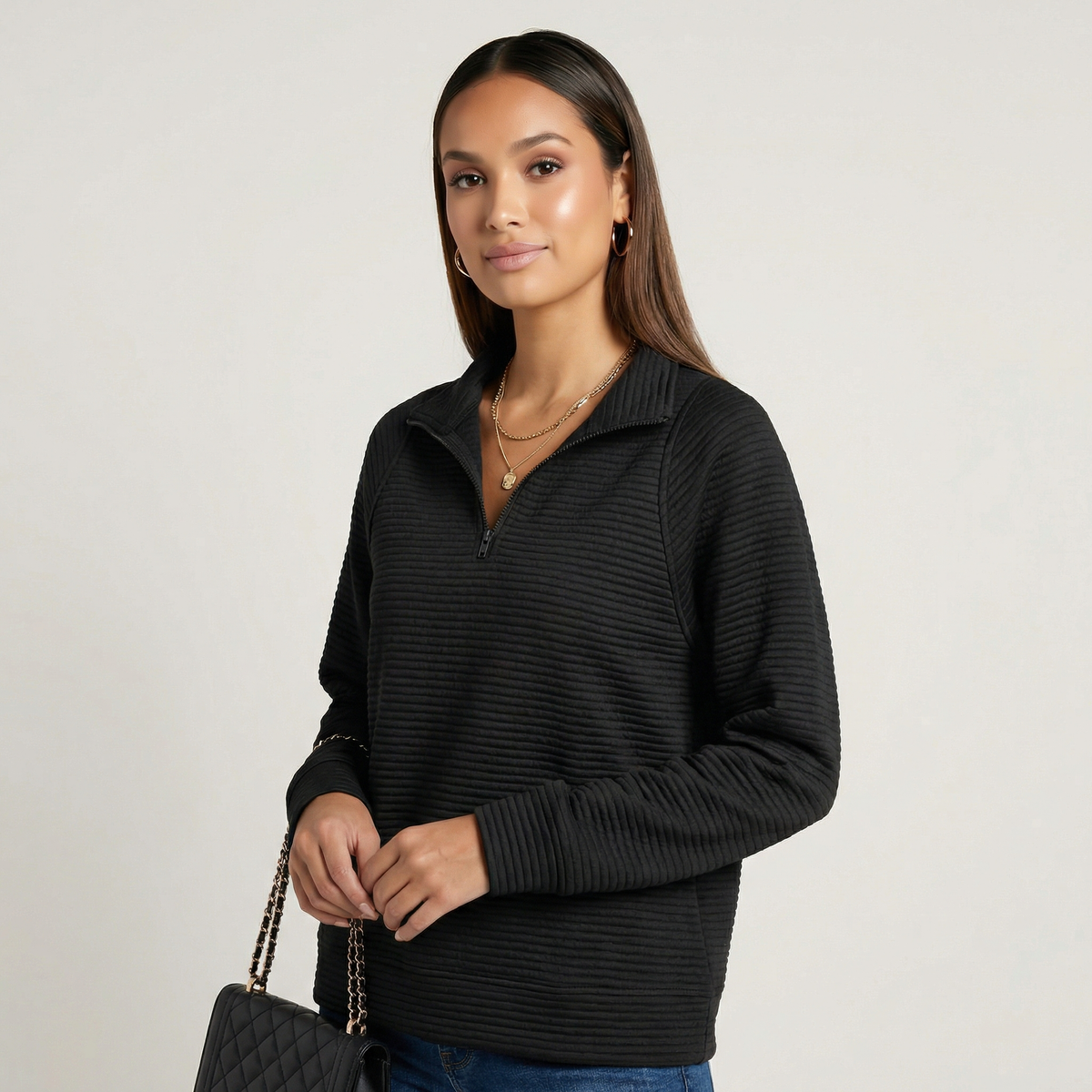 Helene | Maglione Scollo a V con Zip