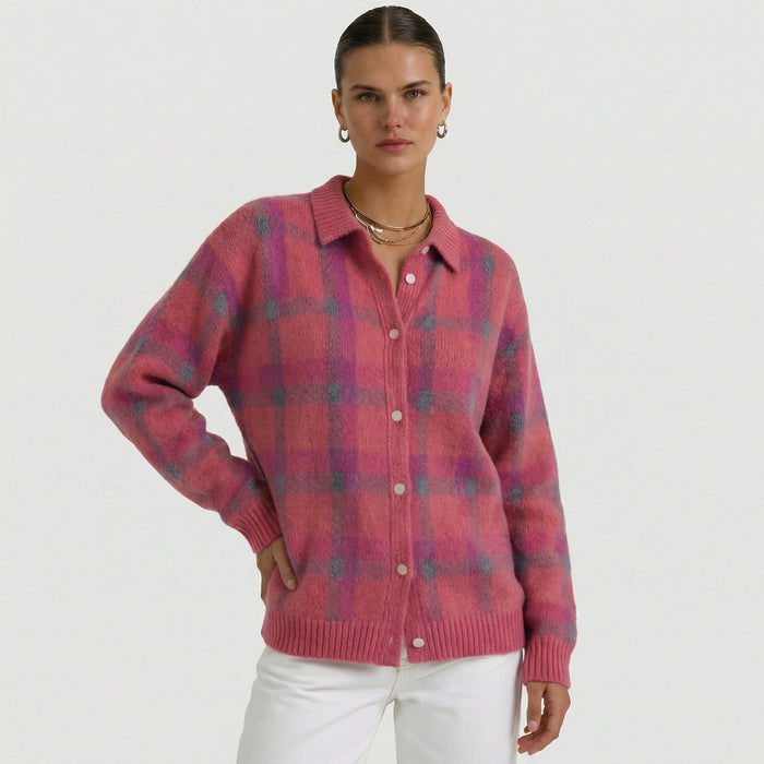 Mara | Cardigan in Maglia a Quadri