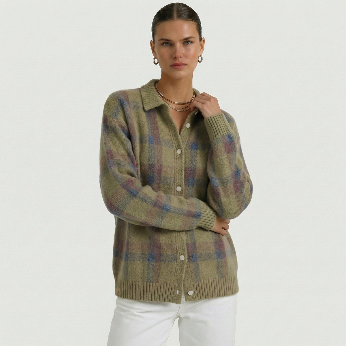 Mara | Cardigan in Maglia a Quadri