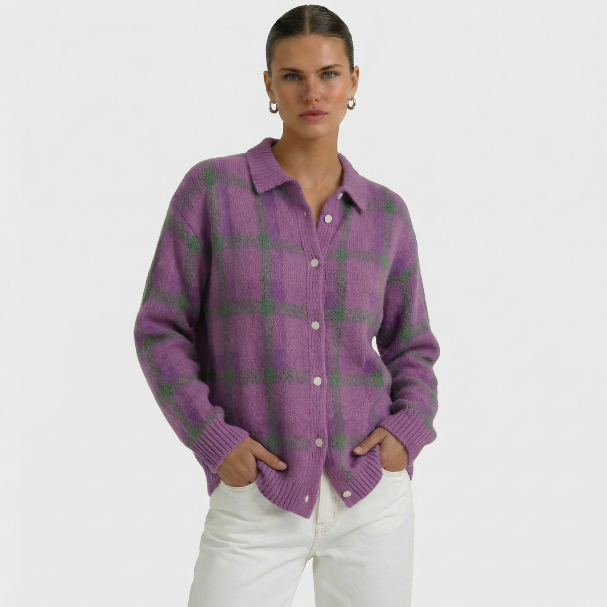 Mara | Cardigan in Maglia a Quadri