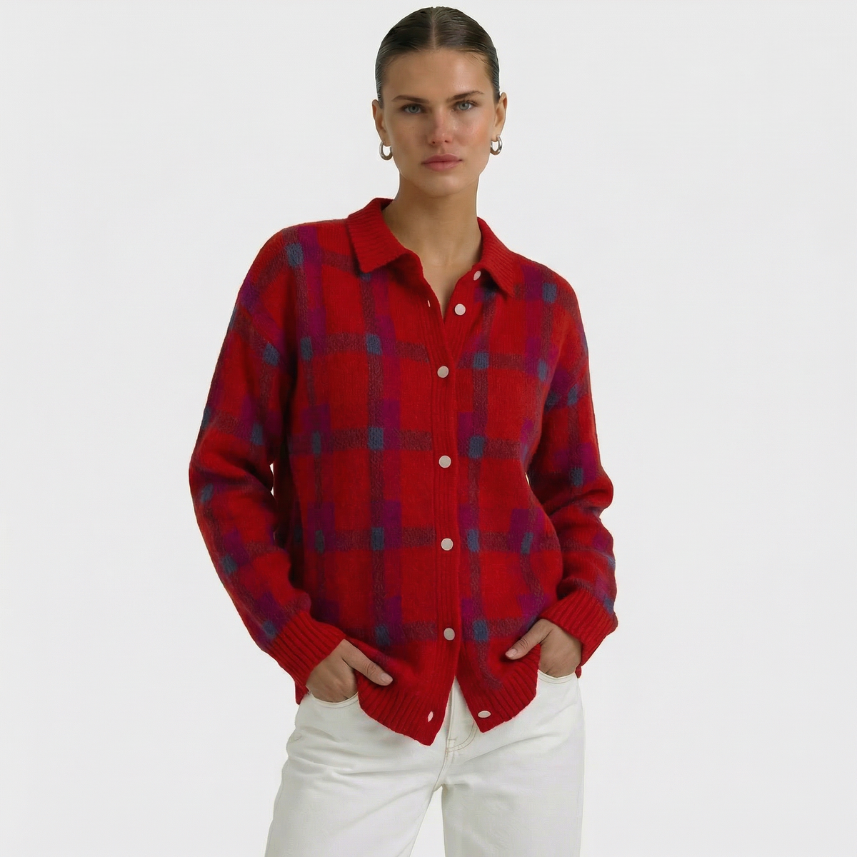 Mara | Cardigan in Maglia a Quadri