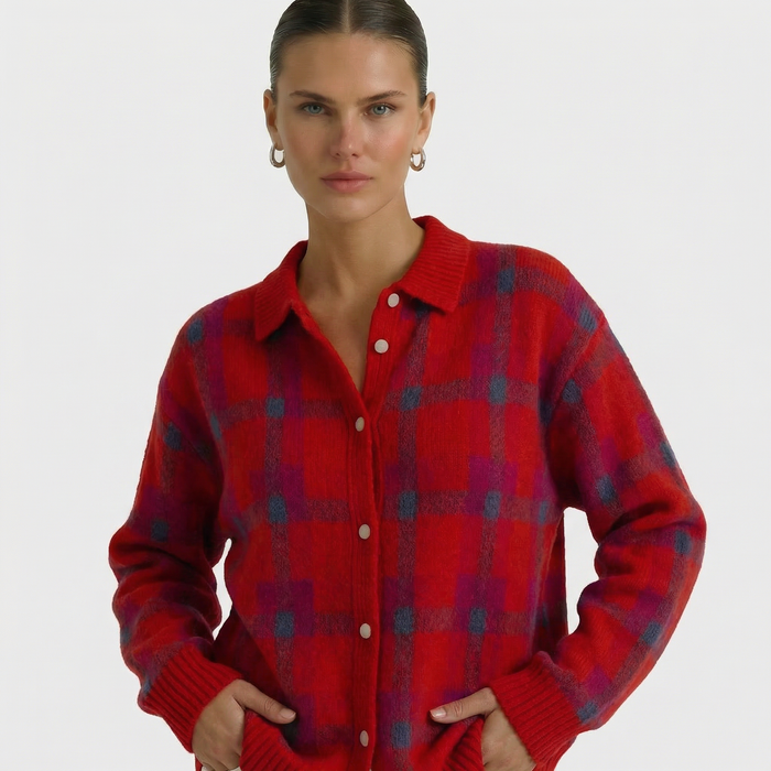 Mara | Cardigan in Maglia a Quadri