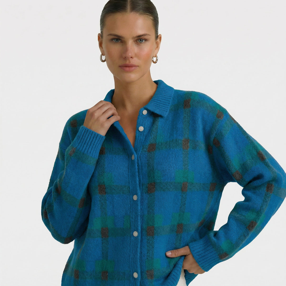 Mara | Cardigan in Maglia a Quadri