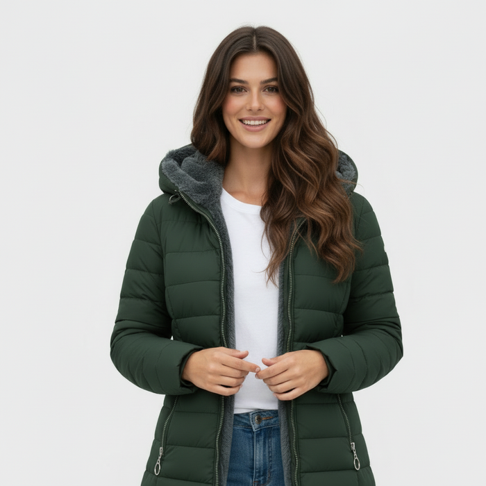 Beatrice | Cappotto Caldo con Fodera in Pelliccia Sintetica
