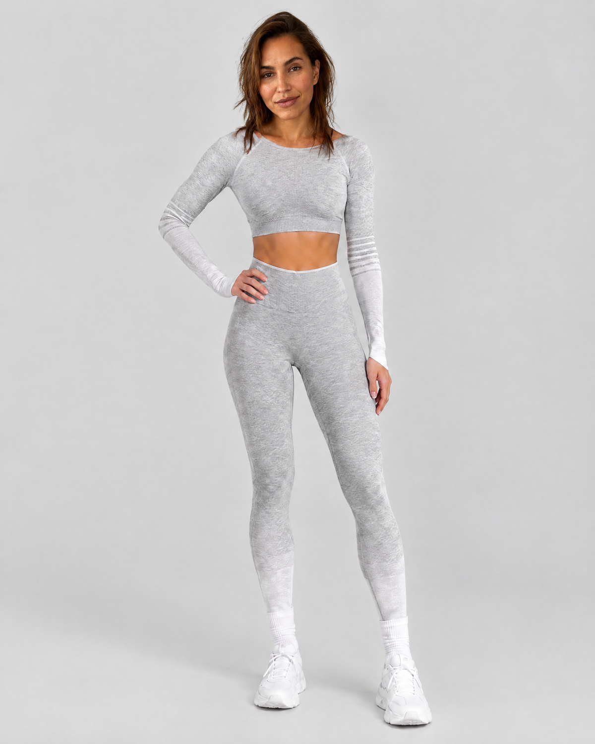 Grey long-sleeved