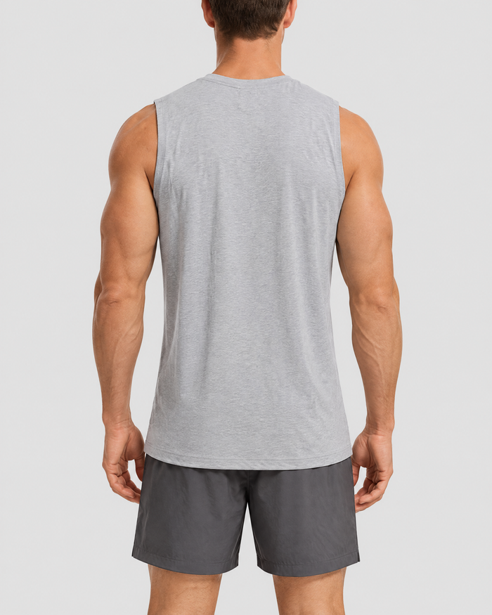 Camiseta Sin Mangas Elástica con Cuello Redondo