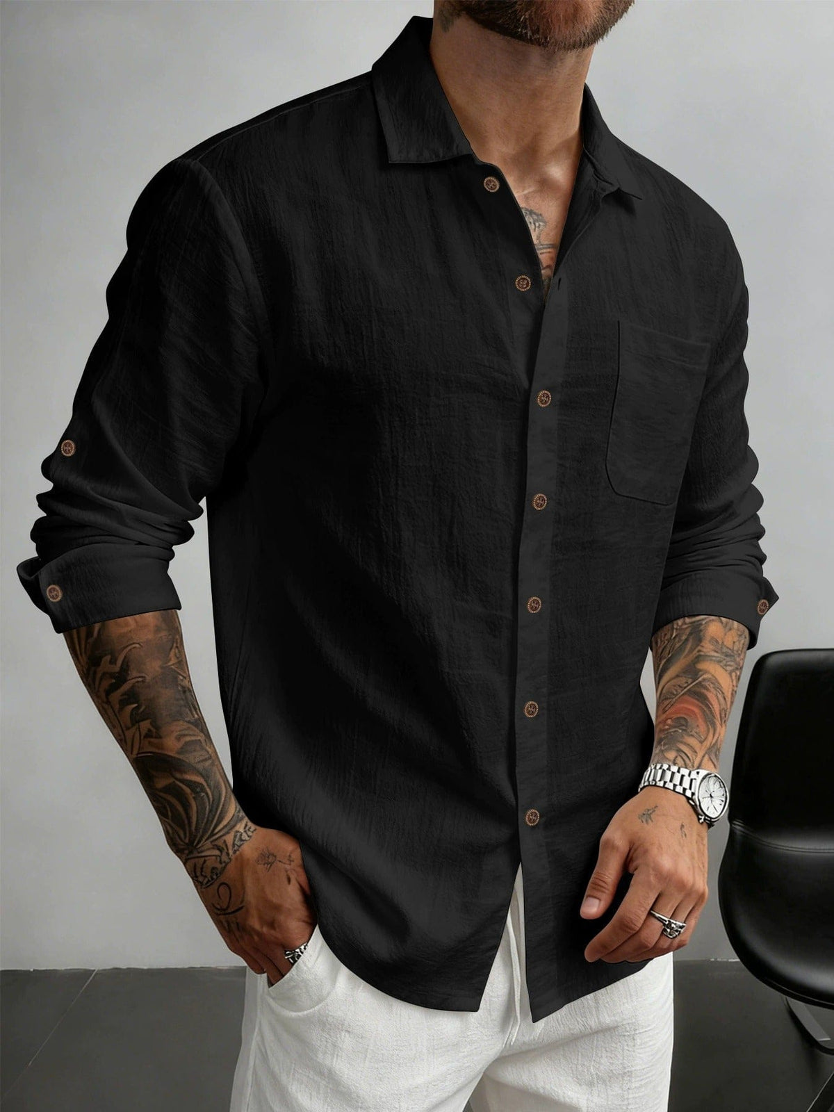 Marcelo | Camicia in Cotone Testurizzato
